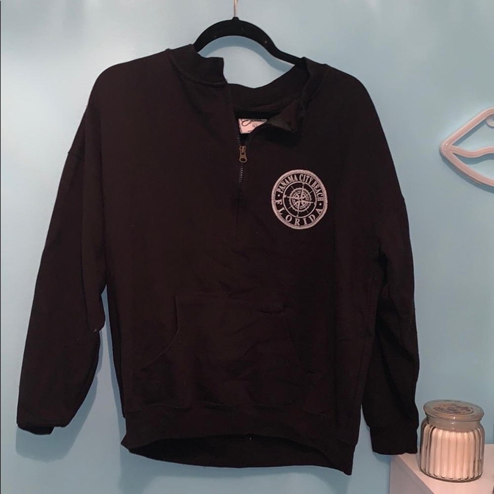 Black Panama City Half zip crewneck!